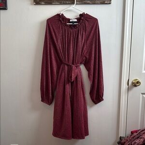 Eloquii Red Long Sleeve Bishop Sundress
